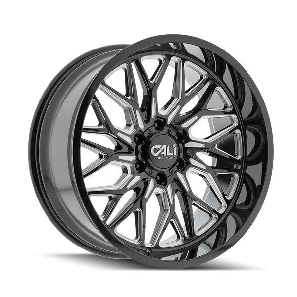 Crusher - 20in, Gloss Black/Milled Spokes, 20X10, 8x165.1, -19mm, 729419188023, 729419188023
