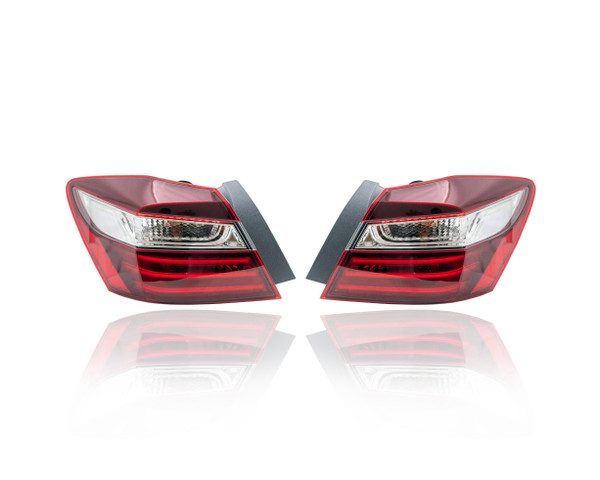 Tail Light Assembly For HO2805108; HO2804108 16-17 Honda Accord-Sedan - Pair Left and Right Set, Outer On Body, CAPA