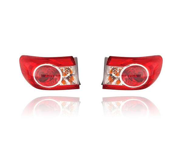 Tail Light Assembly For 8155002580, 8156002580 11-13 Toyota Corolla USA/Canada-Build - On-Body, Pair Left Driver + Right Passenger Set, CAPA