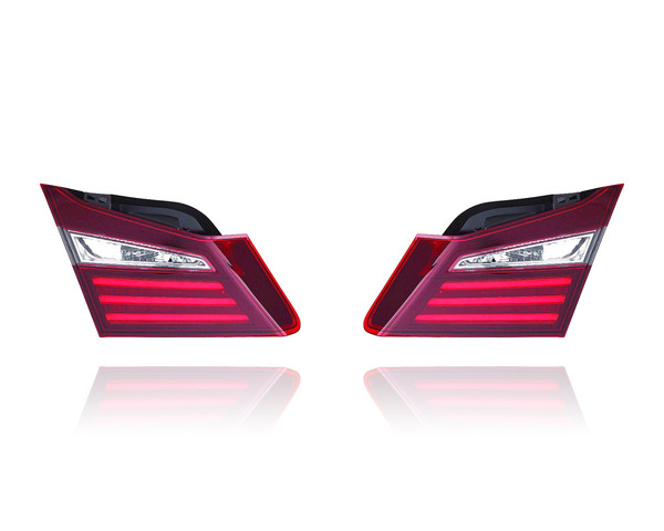 Tail Light Assembly For 34150T2AA21, 34155T2AA21 16-17 Honda Accord Sedan - Inner On Luggage Lid, Pair Left Driver + Right Passenger Set, NSF