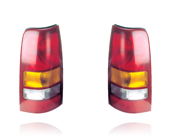 Tail Light Assembly For 19169018, 19169017 99-02 Chevrolet Silverado, 99-03 GMC Sierra 1500/2500 (Fleetside) - Pair, Left Driver + Right Passenger Set, NSF