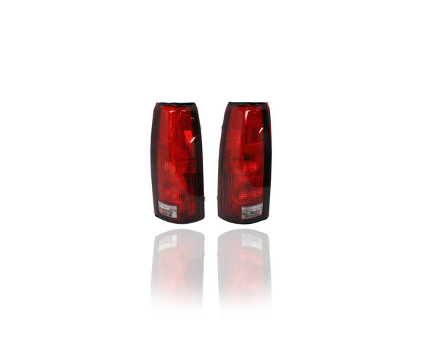 Tail Light Assembly For GM2801104; GM2800104 88-02 Chevrolet GMC Pickup, 92-00 Blazer/Tahoe/Yukon/Suburban/Escalade - Pair Left and Right, With Connector Plate, NSF