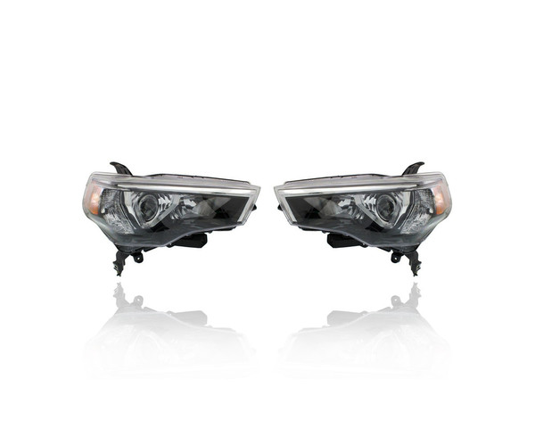 Headlight Assembly - Compatible/Replacement for '14-20 Toyota 4Runner - Halogen - Pair, Left Driver + Right Passenger Set - 8113035541, 8117035571