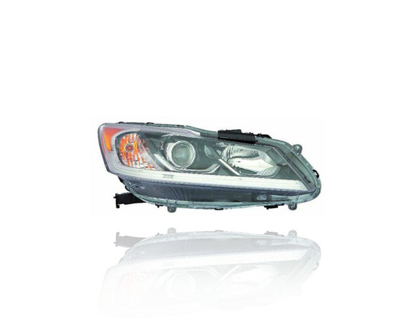 Headlight Assembly - Compatible/Replacement for '16-17 Honda Accord Sedan EX/EXL/Sport/SE - Halogen-Type With LED Daytime Running Light - Right Hand - Passenger - 33100T2AA81