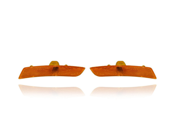 Side Marker Light Assembly Compatible/Replacement for '16-23 Chevroler Camaro Coupe/Convertible, 15-18 Cadillac ATS Coupe/Sedan, 14-19 CTS Sedan - Front - Left + Right Set - 23169182, 23169181