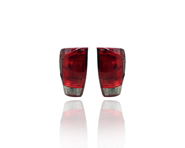 Tail Light Assembly - Compatible/Replacement for '16-17 Toyota Tacoma SR/SR5 - Red Bezel - Pair, Left Driver + Right Passenger Set - 8155004170, 8156004170