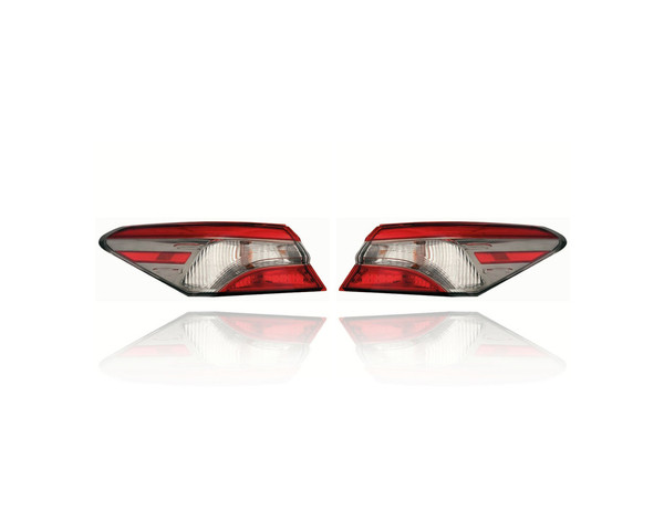 Tail Light Assembly - Compatible/Replacement for '18-20 Toyota Camry, 18-19 Hybrid SE (North American Build) - Outer On Body - Left + Right Set - 8155006840, 8156006840 - CAPA