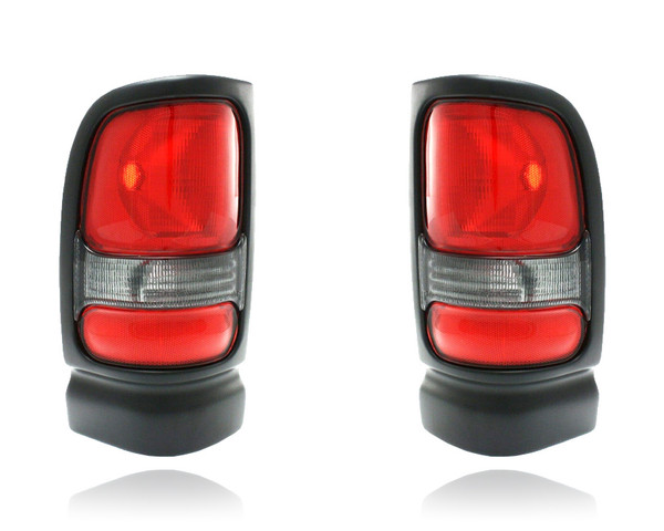 Tail Light For 55055264AC, 55055265AD 94-02 Dodge Pickup (Old Style) Without Sport-Package - Pair, Left Driver + Right Passenger Set