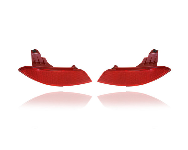 Bumper Reflector - Compatible/Replacement for '16-21 Honda HR-V - Rear - Pair, Left Driver + Right Passenger Set - 33505T7SA01, 33555T7SA01 - CAPA