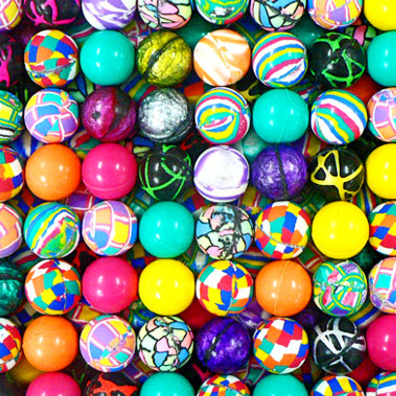 50pcs Bouncy Balls Bulk 32mm 1.3”- Color Stripes Bouncing Balls Party ...