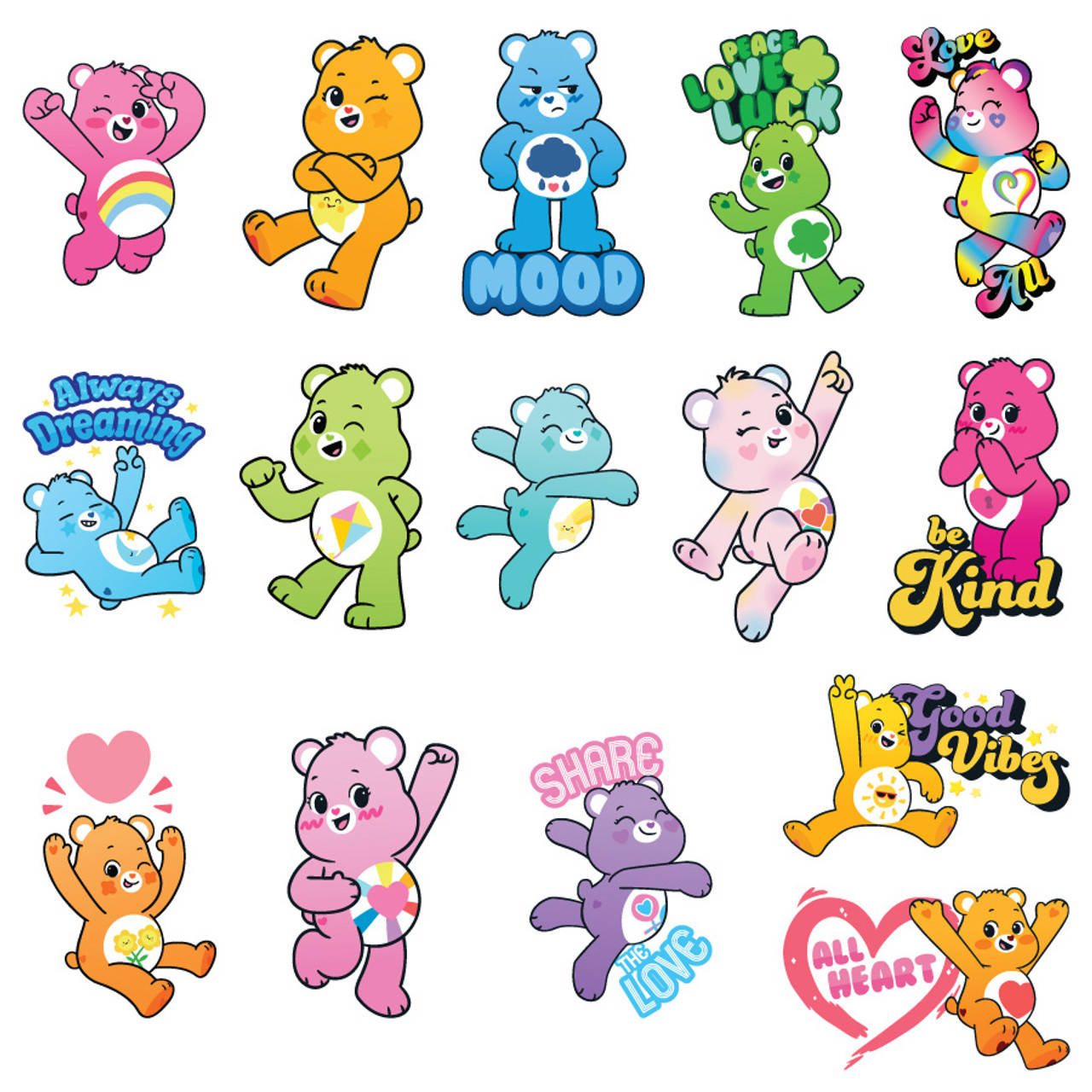  Care Bears Unlock The Magic 50CT Sticker Pack Large Deluxe  Stickers Variety Pack - Laptop, Water Bottle, Scrapbooking, Tablet,  Skateboard, Indoor/Outdoor - Set of 50