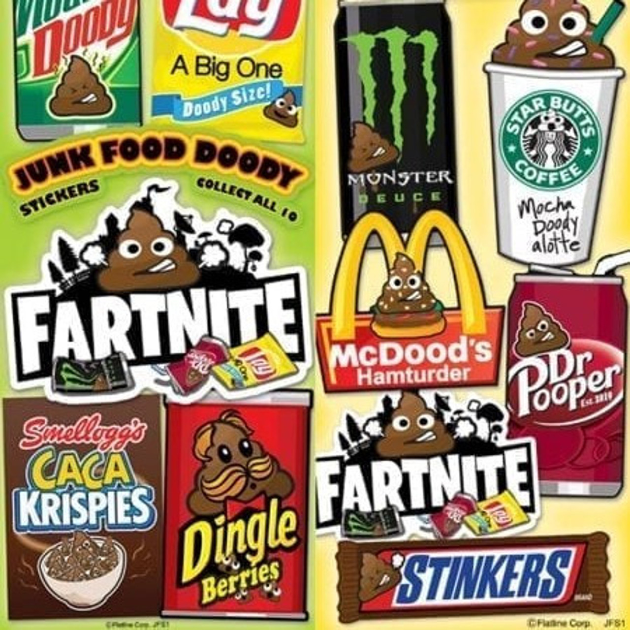 zo journalist werk Pun-doody Junk-foody #1 Stickers | Gumballs.com