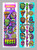 Flat-vend display card showing the possible stickers in the Trippy! it's Drippy collection Flat-vend display card showing the possible stickers in the Trippy! it's Drippy collection