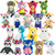 a fuzzy picture of the pieces in this mix called Medium Generic Plush Crane Toys 85 (108pc/8-9")