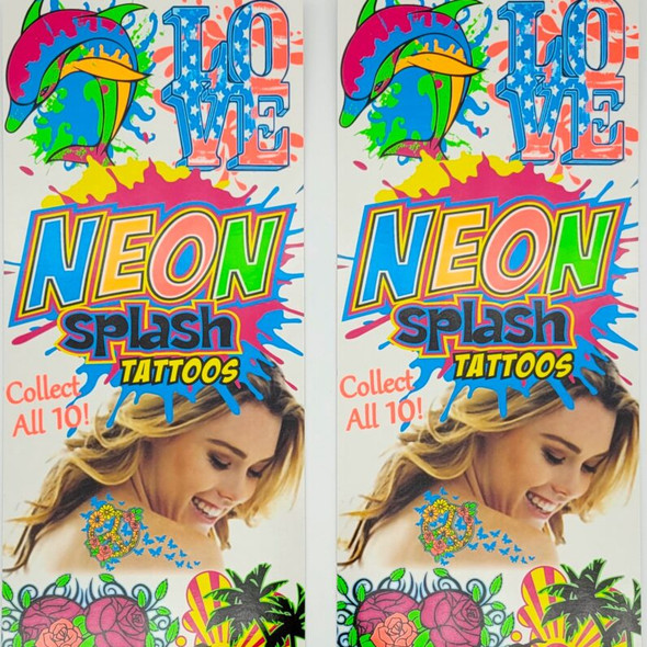 Fashion Neon Splash Tattoos display bottom