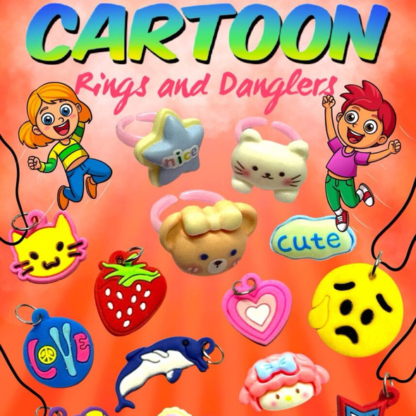 Upper part of display for Cartoon mix, showing representative pieces