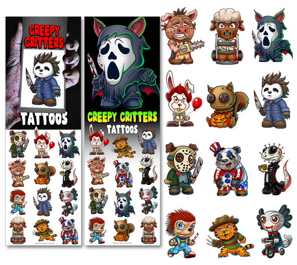 images of Creepy Critter details about the tattoos, and display cards