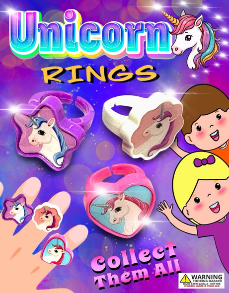 Stamped Unicorn Rings display card Stamped Unicorn Rings display card
