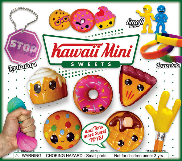 Kawaii Mini Sweets display showing the variety of possible toys in the mix