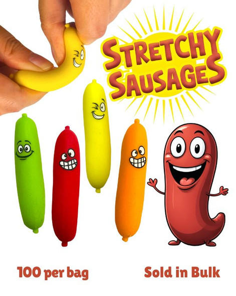 Long Stretchy Emoji Frankfurters in the bulk case
