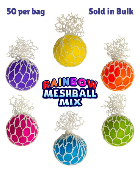 Bulk (No Capsule) Kaleidoscopic Mesh Balls (1.75"/250pcs), display, showing the  typical toys in the mix