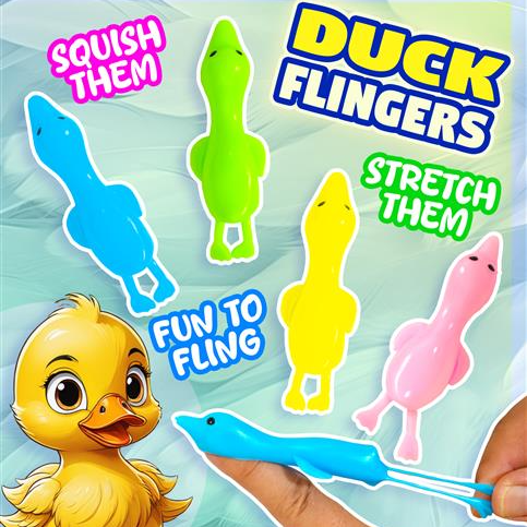 Finger Flinger ducks display card