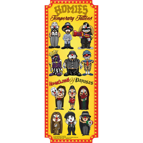 Homies Clowns Tattoos display, back