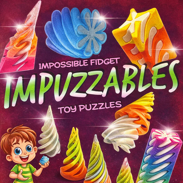 Fidget the Impossible Puzzles upper part of display card