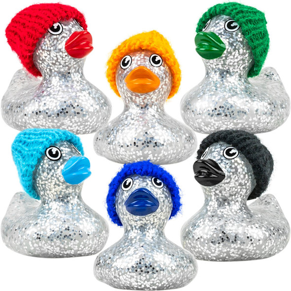 Warm Knit Cap Accessorized Glitter ducks six possible