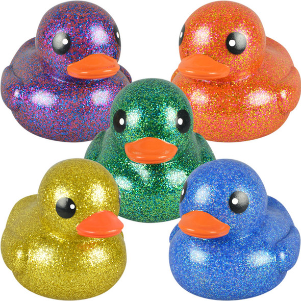 Polychrome Mix Glitter Ducklings 6 inch 48 count