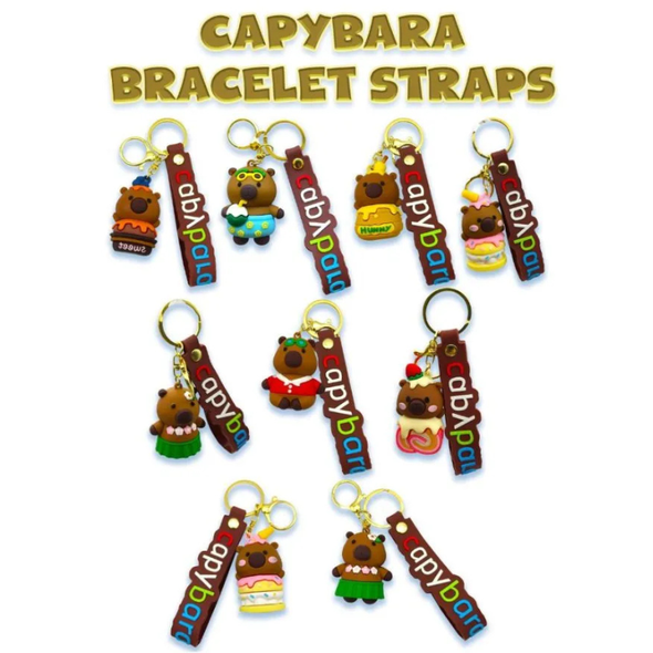 Bulk (No Capsule) Generic Keychain Capybara Prize Mix (3"/105pcs) showing the type of items in the mix