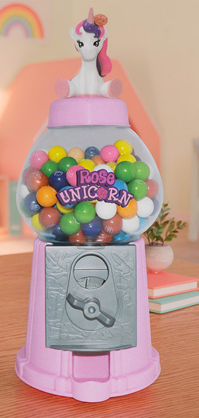 Dubble Bubble Unicorn Gumball Machine Bank (12"/12pc), individual, unboxed, pink