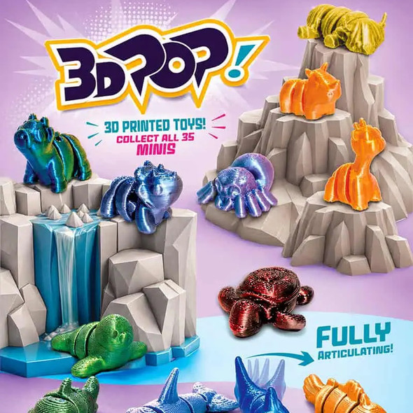 3D-Printed Mini Articulating Animals , upper display