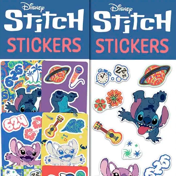 Stitch Stickers  display, upper half, showing the title and some more of the stickers in the collection