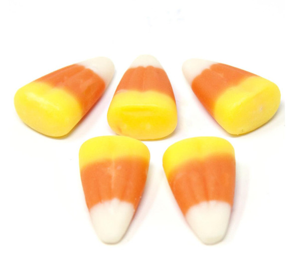 Candy corn showing all sides of the perfectly formed deliciousness
