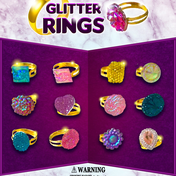 Glitter Rings 1"Capsules, display