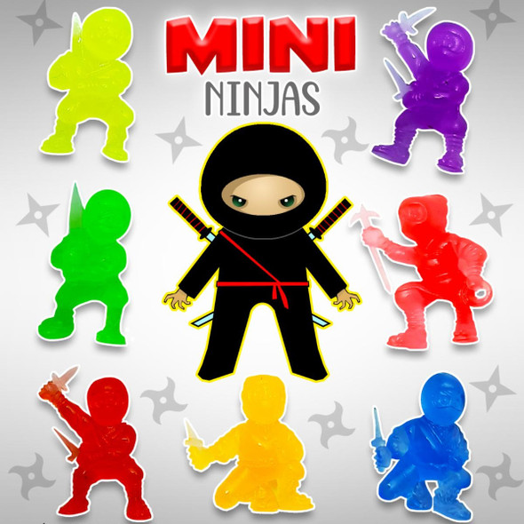 Mini Ninjas in 1"capsules display