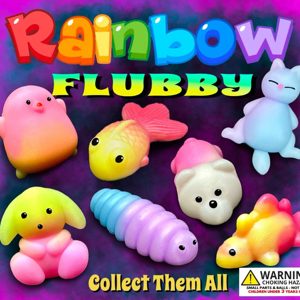 Kaleidoscopic Flubby Toys 2"Capsules display