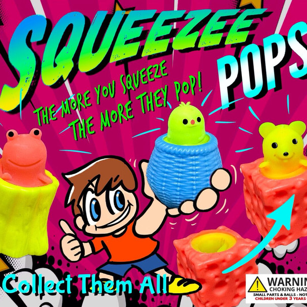 Squeeze Popper Toys 2"Capsules display