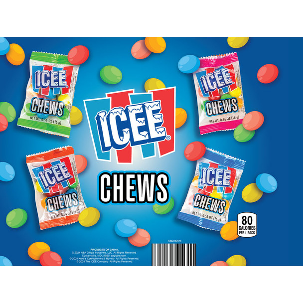 ICEE chews in two-inch capsules display card