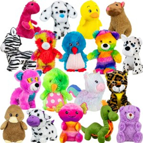 a fuzzy picture of the pieces in this mix called Medium Generic Plush Crane Toys 82 (108pc/8-9")