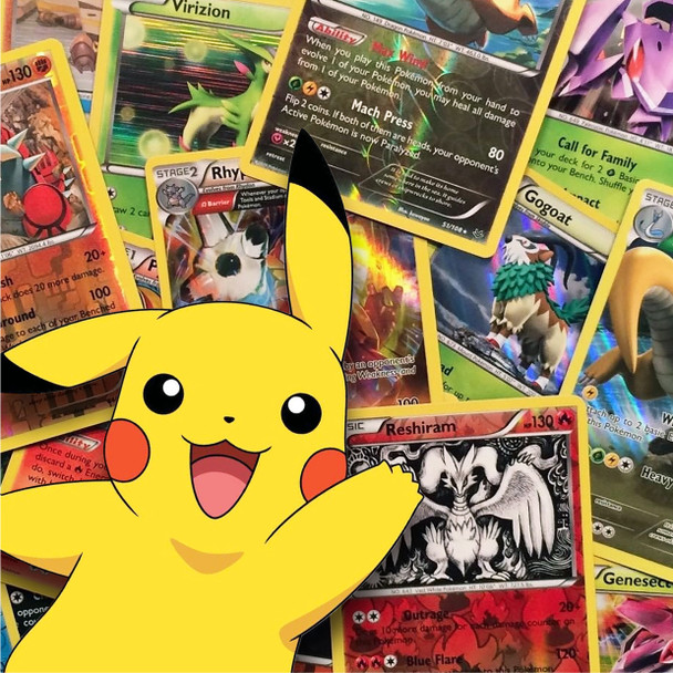 Pokemon trading card game cards display bottom