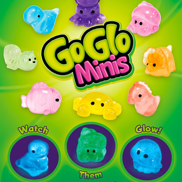 Mini Phosphorescent GoGlo Animal Figurines  1" Capsules display lower