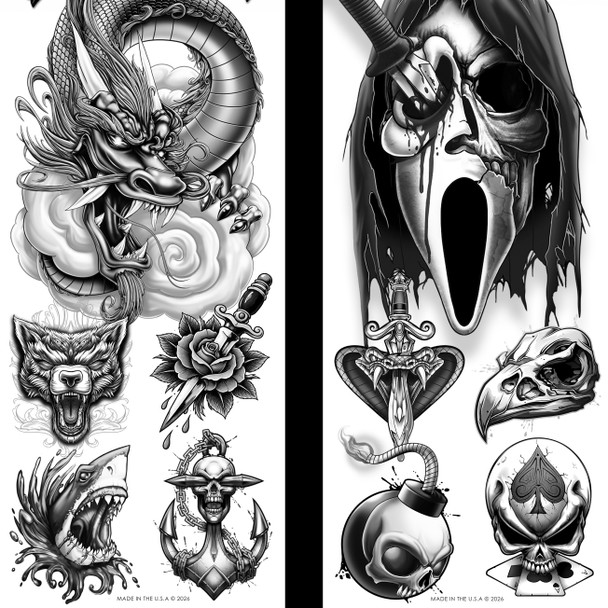 Shadowy Horror Terror B&W display card, lower portion