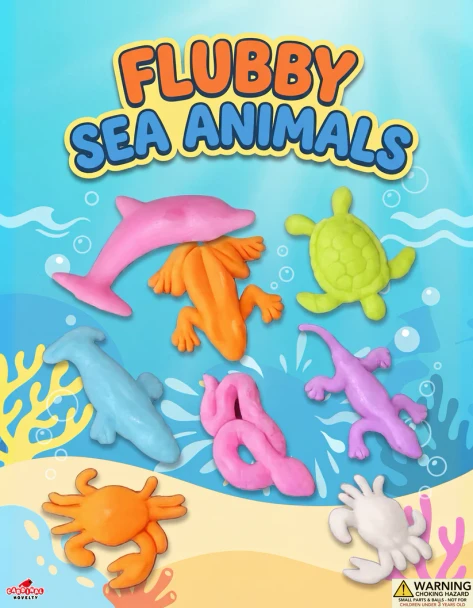 Ocean Life Figurines flubby sea animals  1"capsules