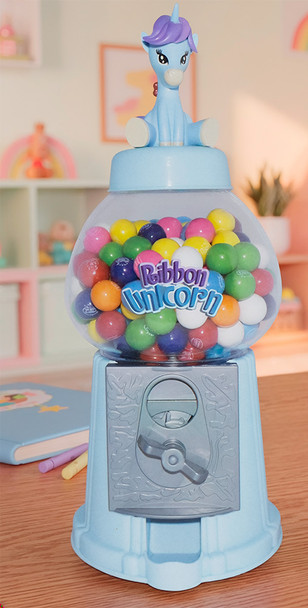 Dubble Bubble Unicorn Gumball Machine Bank (12"/12pc), individual, unboxed, blue