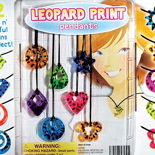 Leopard Print Pendants 2"Capsules display left