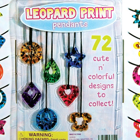 Leopard Print Pendants 2"Capsules display right