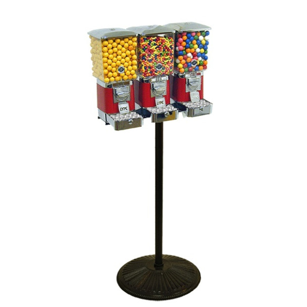 Triple Tough Pro Cash Box Gumball Candy Machine w/Stand