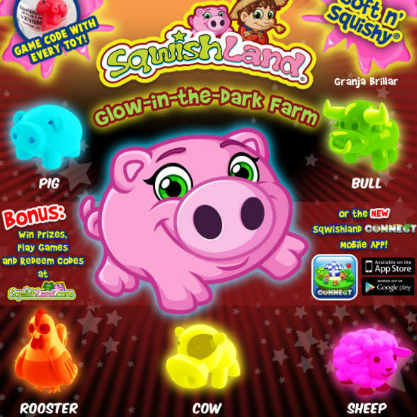 Sqwishland Glow in Dark Farm Mix 1"Capsules